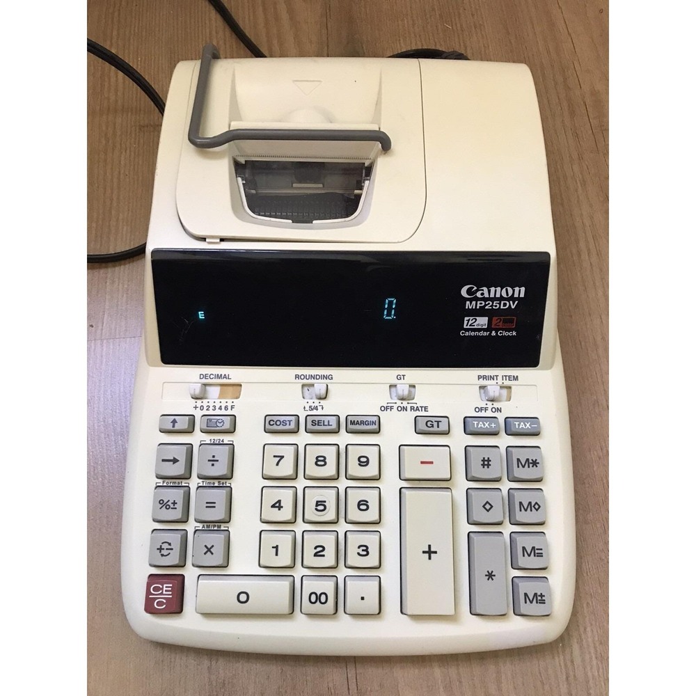 Canon MP25DV Desktop 12 Digit 2 Color Printing Calculator With Clock‎ & Calendar